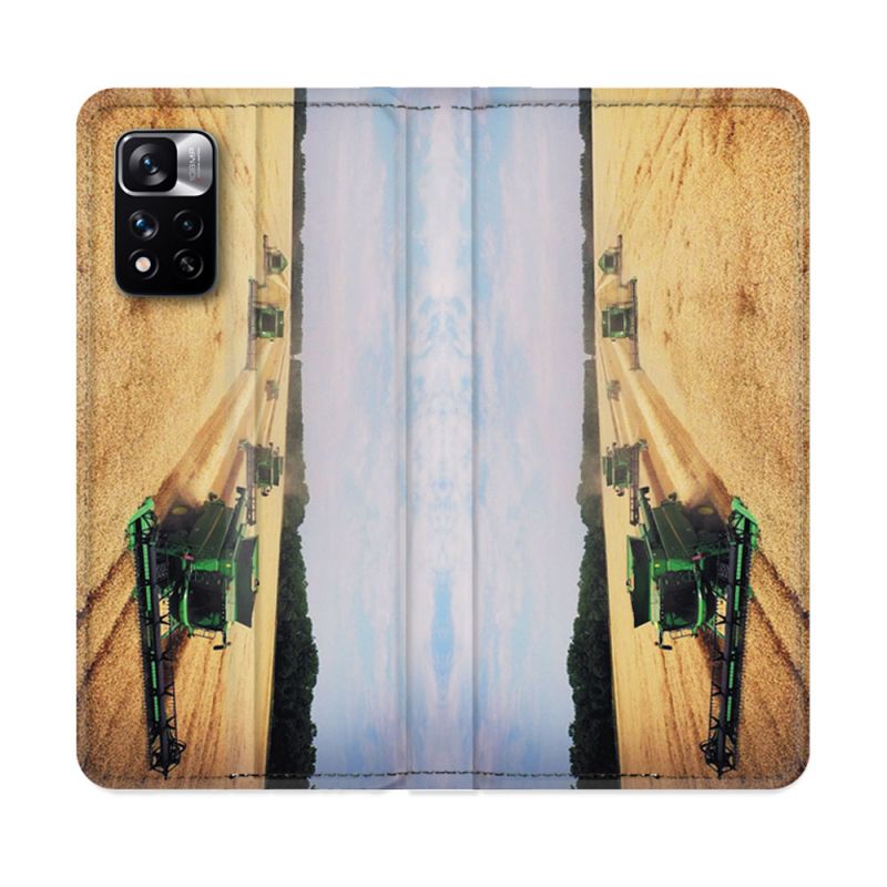 Housse cuir portefeuille Pour Xiaomi Redmi Note 11 Pro / 11 Pro 5G Agriculture Moissonneuse