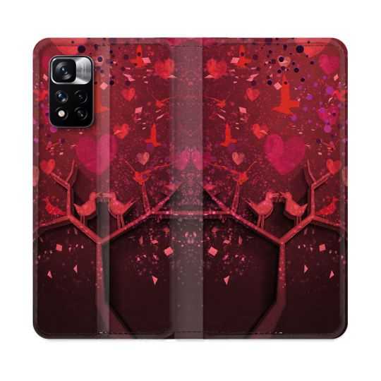 Housse cuir portefeuille Pour Xiaomi Redmi Note 11 Pro / 11 Pro 5G Amour Arbre