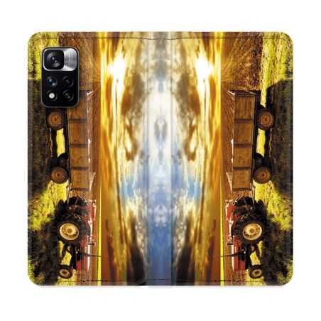 Housse cuir portefeuille Pour Xiaomi Redmi Note 11 Pro / 11 Pro 5G Agriculture Tracteur Color