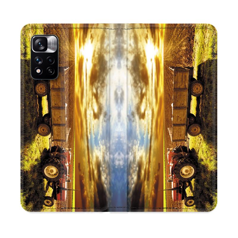 Housse cuir portefeuille Pour Xiaomi Redmi Note 11 Pro / 11 Pro 5G Agriculture Tracteur Color
