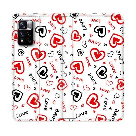 Housse cuir portefeuille Pour Xiaomi Redmi Note 11 Pro / 11 Pro 5G Amour Love
