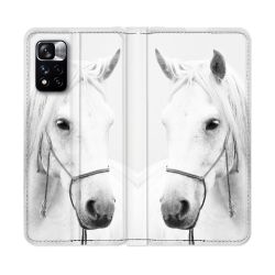 Housse cuir portefeuille Pour Xiaomi Redmi Note 11 Pro / 11 Pro 5G Animal Cheval Cristal