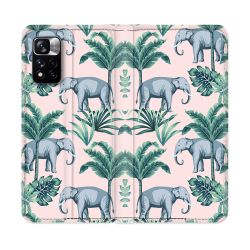 Housse cuir portefeuille Pour Xiaomi Redmi Note 11 Pro / 11 Pro 5G Animal Elephant Pattern