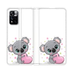 Housse cuir portefeuille Pour Xiaomi Redmi Note 11 Pro / 11 Pro 5G Animal Koala Cœur