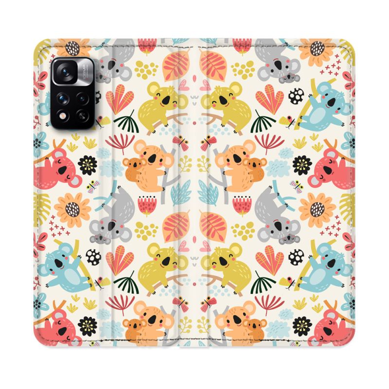 Housse cuir portefeuille Pour Xiaomi Redmi Note 11 Pro / 11 Pro 5G Animal Koala Pattern