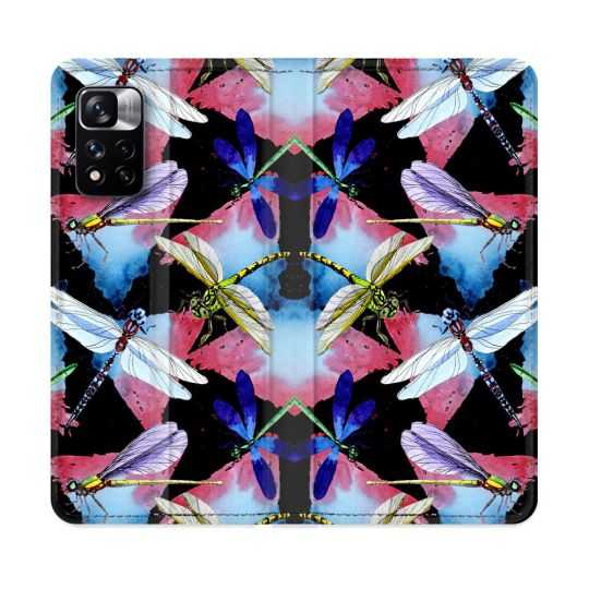 Housse cuir portefeuille Pour Xiaomi Redmi Note 11 Pro / 11 Pro 5G Animal Libellule