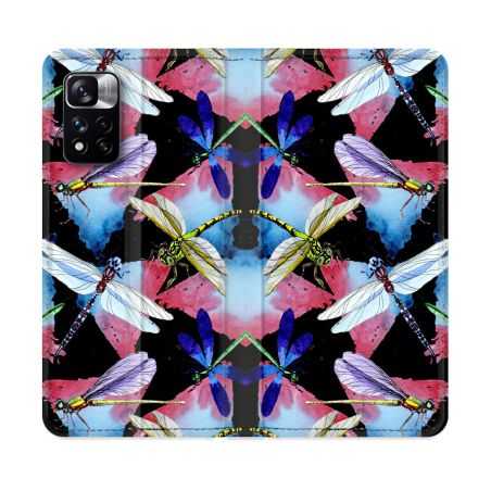 Housse cuir portefeuille Pour Xiaomi Redmi Note 11 Pro / 11 Pro 5G Animal Libellule