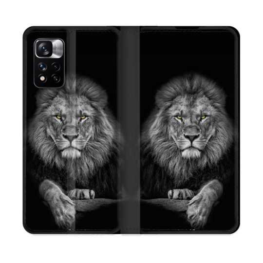 Housse cuir portefeuille Pour Xiaomi Redmi Note 11 Pro / 11 Pro 5G Animal Lion Majestueux