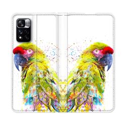 Housse cuir portefeuille Pour Xiaomi Redmi Note 11 Pro / 11 Pro 5G Animal Perroquet Jaune