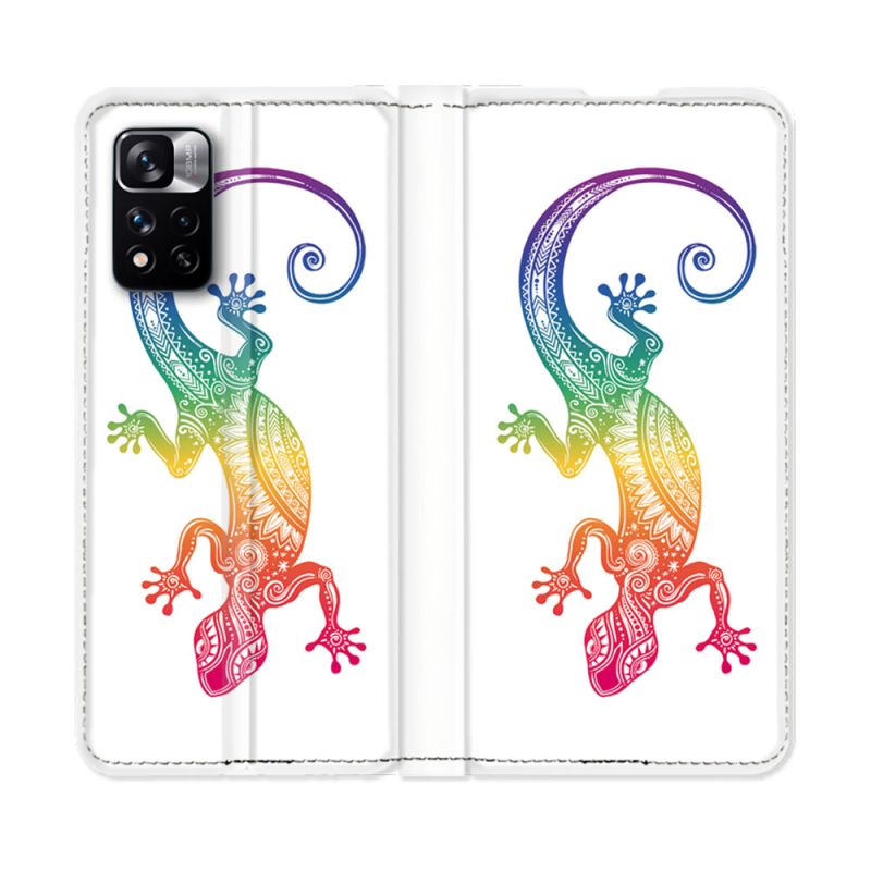 Housse cuir portefeuille Pour Xiaomi Redmi Note 11 Pro / 11 Pro 5G Animal Salamandre Color