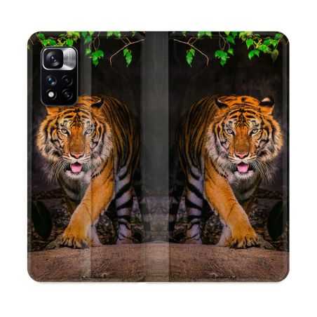 Housse cuir portefeuille Pour Xiaomi Redmi Note 11 Pro / 11 Pro 5G Animal Tigre Jungle