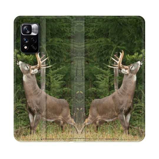 Housse cuir portefeuille Pour Xiaomi Redmi Note 11 Pro / 11 Pro 5G Chasse Cerf