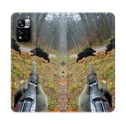Housse cuir portefeuille Pour Xiaomi Redmi Note 11 Pro / 11 Pro 5G Chasse Vision Tir