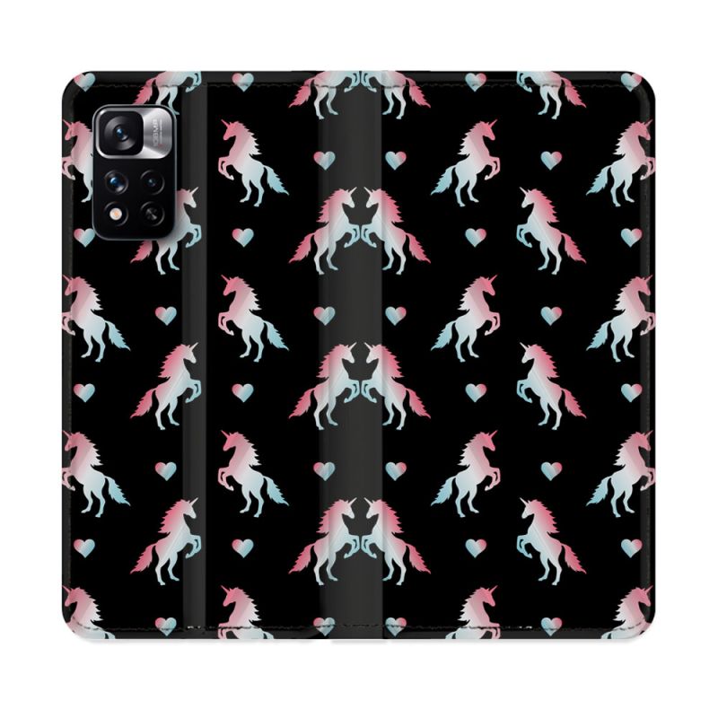 Housse cuir portefeuille Pour Xiaomi Redmi Note 11 Pro / 11 Pro 5G Fantastique Licorne Pattern