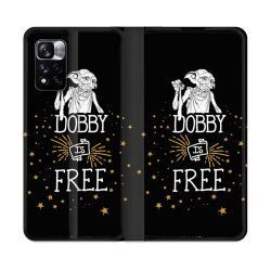 Housse cuir portefeuille Pour Xiaomi Redmi Note 11 Pro / 11 Pro 5G Harry Potter Dobby Free Noir