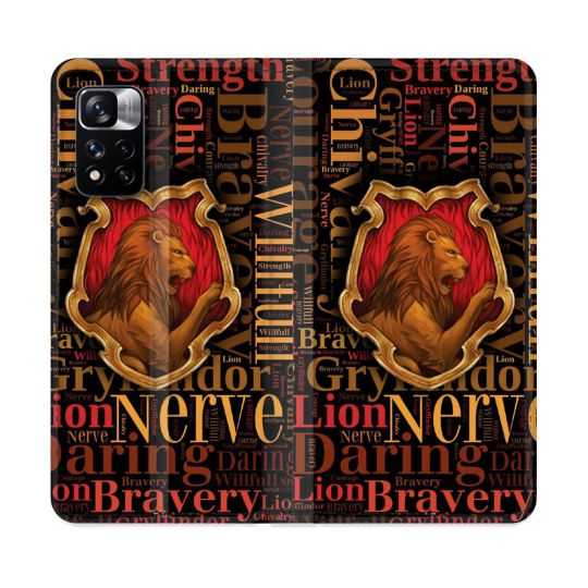 Housse cuir portefeuille Pour Xiaomi Redmi Note 11 Pro / 11 Pro 5G Harry Potter Griffondor