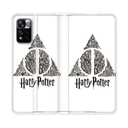 Housse cuir portefeuille Pour Xiaomi Redmi Note 11 Pro / 11 Pro 5G Harry Potter Hollows triangle Blanc