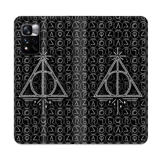 Housse cuir portefeuille Pour Xiaomi Redmi Note 11 Pro / 11 Pro 5G Harry Potter Hollows Triangle Noir