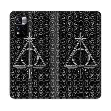 Housse cuir portefeuille Pour Xiaomi Redmi Note 11 Pro / 11 Pro 5G Harry Potter Hollows Triangle Noir