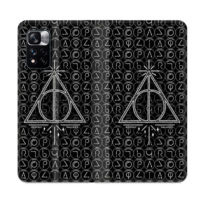 Housse cuir portefeuille Pour Xiaomi Redmi Note 11 Pro / 11 Pro 5G Harry Potter Hollows Triangle Noir