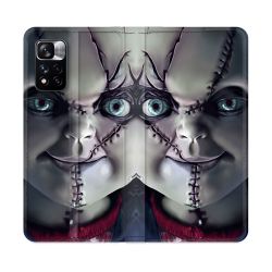 Housse cuir portefeuille Pour Xiaomi Redmi Note 11 Pro / 11 Pro 5G Horreur Chucky Cicatrice
