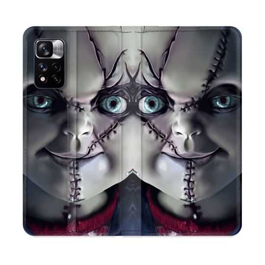 Housse cuir portefeuille Pour Xiaomi Redmi Note 11 Pro / 11 Pro 5G Horreur Chucky Cicatrice