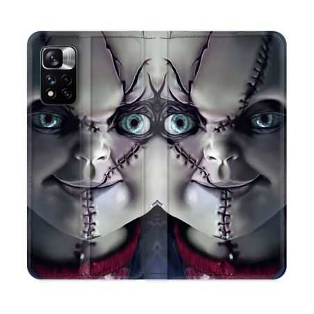Housse cuir portefeuille Pour Xiaomi Redmi Note 11 Pro / 11 Pro 5G Horreur Chucky Cicatrice