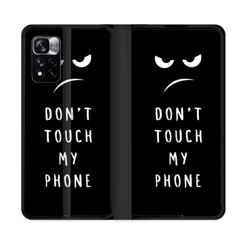 Housse cuir portefeuille Pour Xiaomi Redmi Note 11 Pro / 11 Pro 5G Humour Don't Touch
