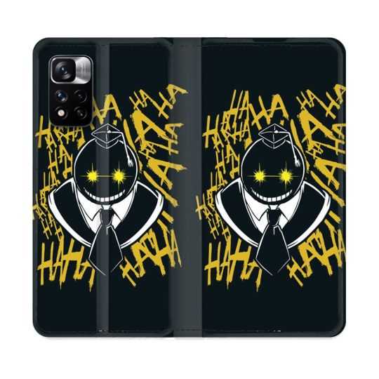 Housse cuir portefeuille Pour Xiaomi Redmi Note 11 Pro / 11 Pro 5G Manga Assassination Classroom Kuro Noir