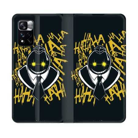 Housse cuir portefeuille Pour Xiaomi Redmi Note 11 Pro / 11 Pro 5G Manga Assassination Classroom Kuro Noir