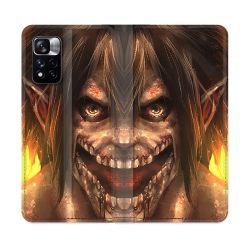 Housse cuir portefeuille Pour Xiaomi Redmi Note 11 Pro / 11 Pro 5G Manga Attaque Titans Eren Titan