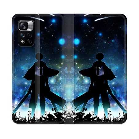 Housse cuir portefeuille Pour Xiaomi Redmi Note 11 Pro / 11 Pro 5G Manga Attaque Titans Levi