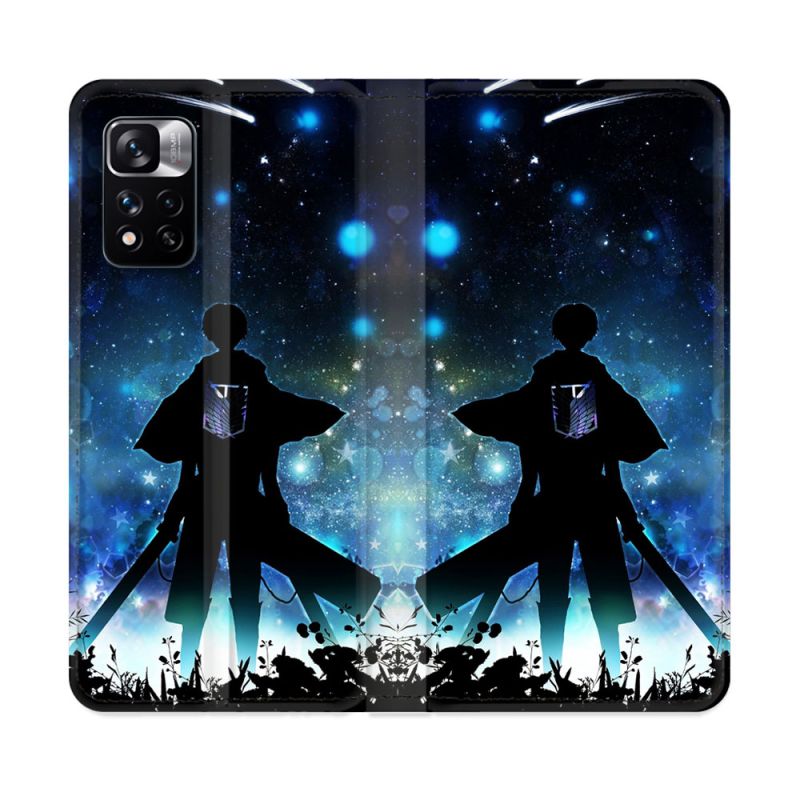 Housse cuir portefeuille Pour Xiaomi Redmi Note 11 Pro / 11 Pro 5G Manga Attaque Titans Levi
