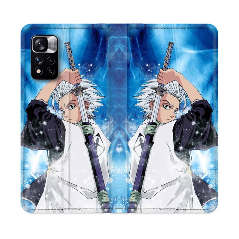 Housse cuir portefeuille Pour Xiaomi Redmi Note 11 Pro / 11 Pro 5G Manga Bleach Hitsugaya
