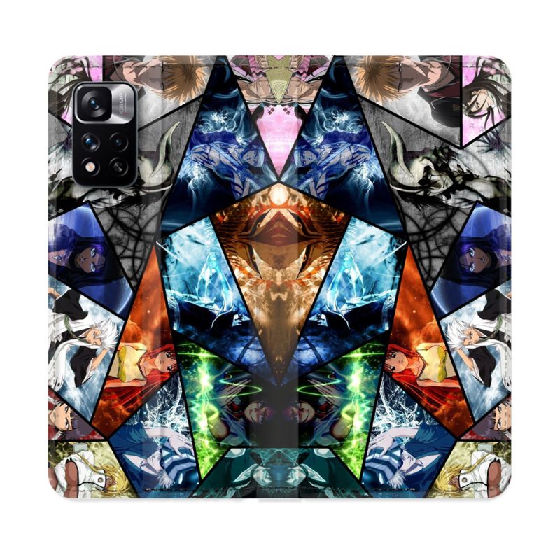 Housse cuir portefeuille Pour Xiaomi Redmi Note 11 Pro / 11 Pro 5G Manga Bleach Pele Mele