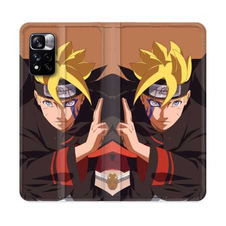 Housse cuir portefeuille Pour Xiaomi Redmi Note 11 Pro / 11 Pro 5G Manga Boruto Signe