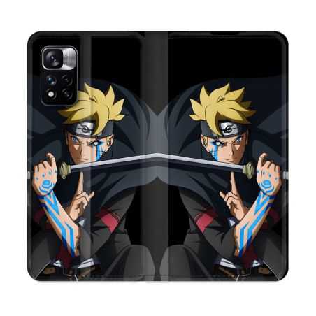 Housse cuir portefeuille Pour Xiaomi Redmi Note 11 Pro / 11 Pro 5G Manga Boruto Tatouage