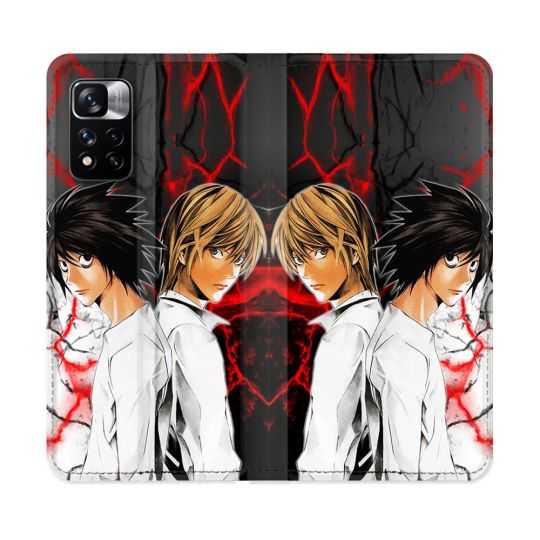 Housse cuir portefeuille Pour Xiaomi Redmi Note 11 Pro / 11 Pro 5G Manga Death Note Duo