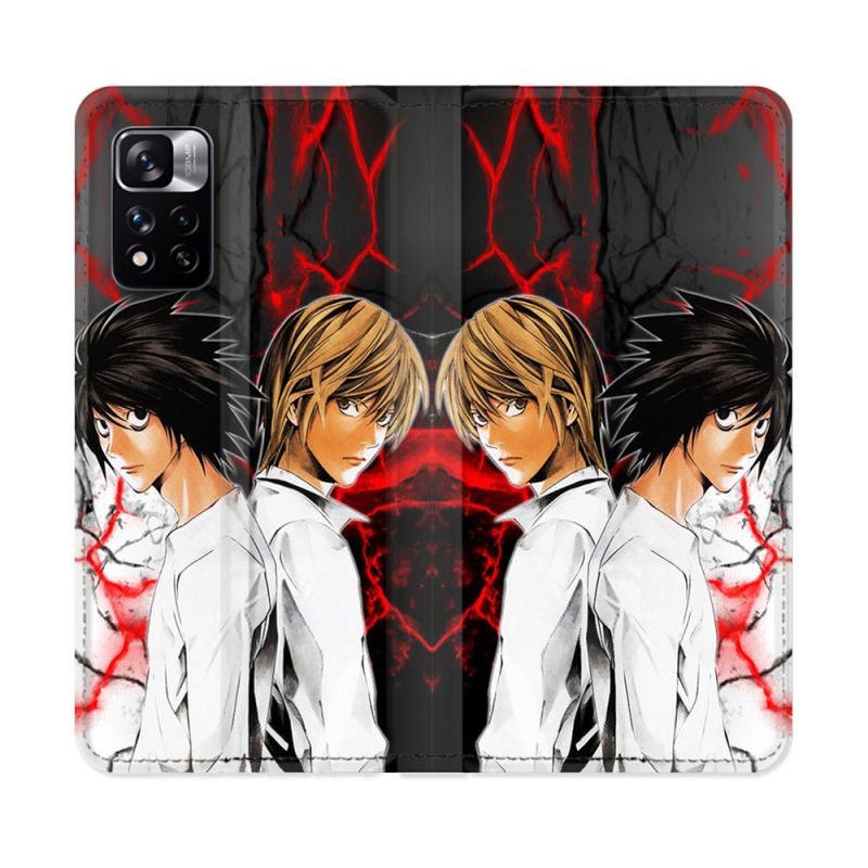 Housse cuir portefeuille Pour Xiaomi Redmi Note 11 Pro / 11 Pro 5G Manga Death Note Duo