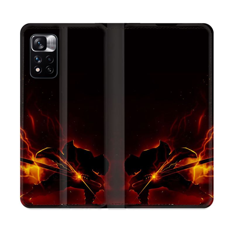 Housse cuir portefeuille Pour Xiaomi Redmi Note 11 Pro / 11 Pro 5G Manga Demon Slayer Electric