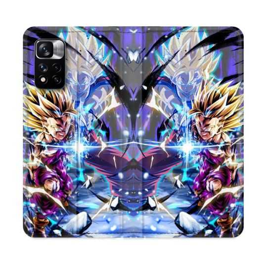 Housse cuir portefeuille Pour Xiaomi Redmi Note 11 Pro / 11 Pro 5G Manga Dragon Ball Sangohan Duo