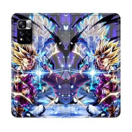 Housse cuir portefeuille Pour Xiaomi Redmi Note 11 Pro / 11 Pro 5G Manga Dragon Ball Sangohan Duo
