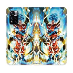 Housse cuir portefeuille Pour Xiaomi Redmi Note 11 Pro / 11 Pro 5G Manga Dragon Ball Sangoku Blanc