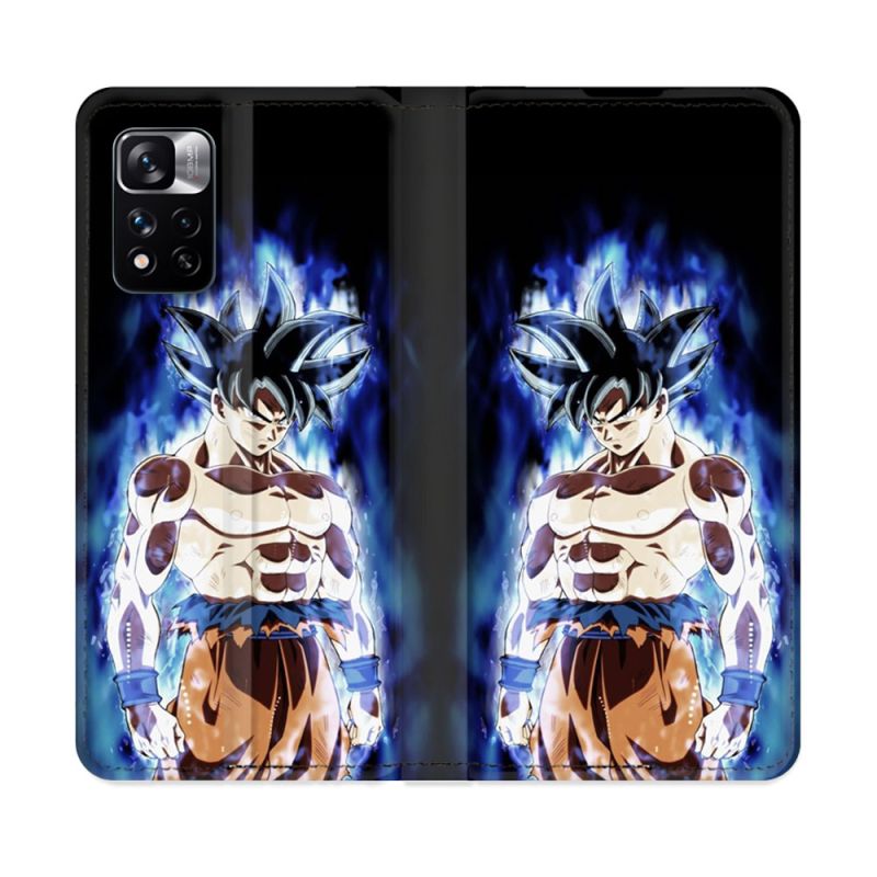 Housse cuir portefeuille Pour Xiaomi Redmi Note 11 Pro / 11 Pro 5G Manga Dragon Ball Sangoku Noir