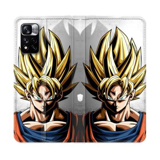 Housse cuir portefeuille Pour Xiaomi Redmi Note 11 Pro / 11 Pro 5G Manga Dragon Ball Sangoku Portrait