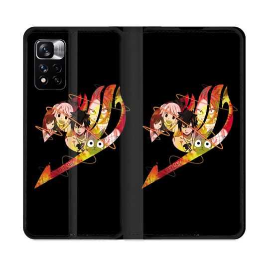 Housse cuir portefeuille Pour Xiaomi Redmi Note 11 Pro / 11 Pro 5G Manga Fairy Tail Logo Noir