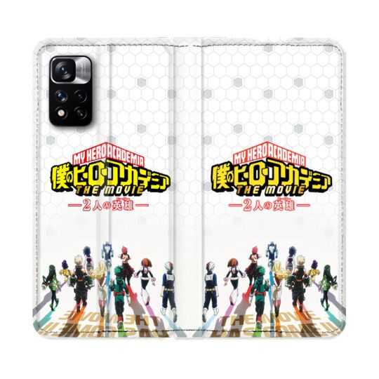 Housse cuir portefeuille Pour Xiaomi Redmi Note 11 Pro / 11 Pro 5G Manga My Hero Academia Blanc