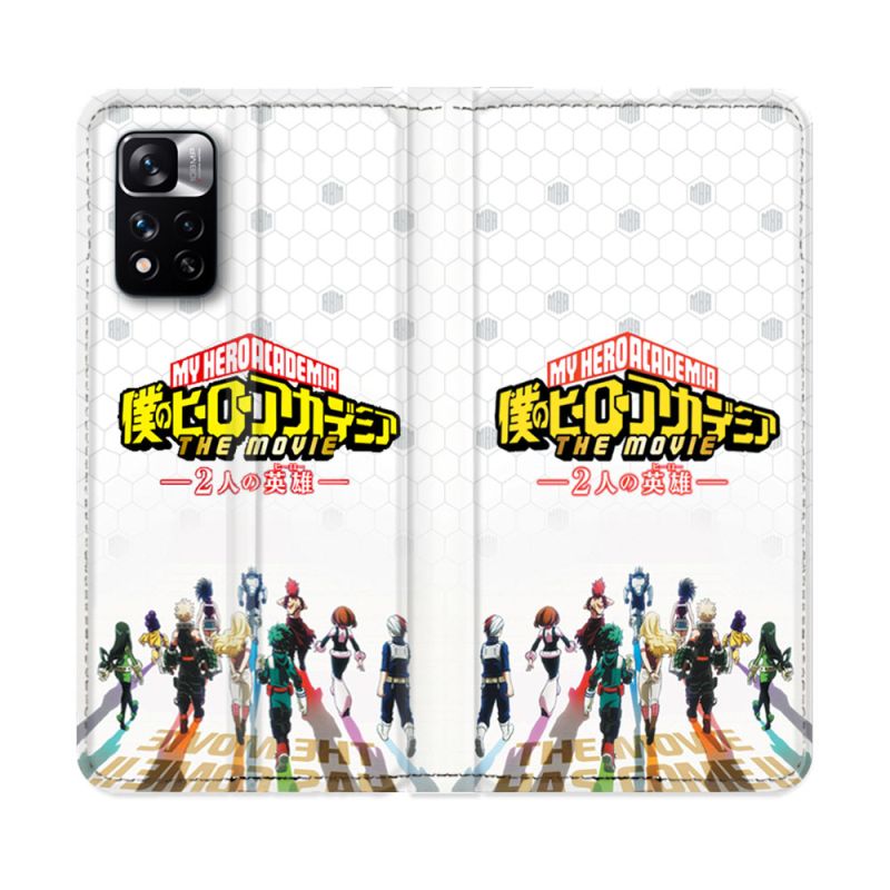 Housse cuir portefeuille Pour Xiaomi Redmi Note 11 Pro / 11 Pro 5G Manga My Hero Academia Blanc