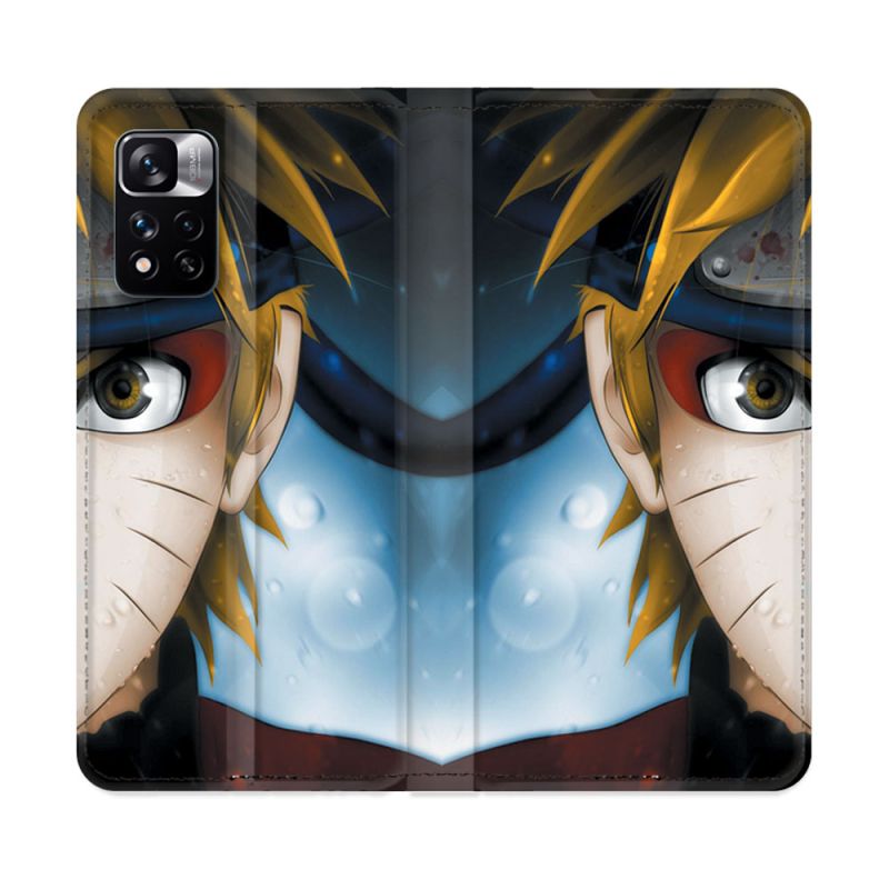 Housse cuir portefeuille Pour Xiaomi Redmi Note 11 Pro / 11 Pro 5G Manga Naruto Blanc