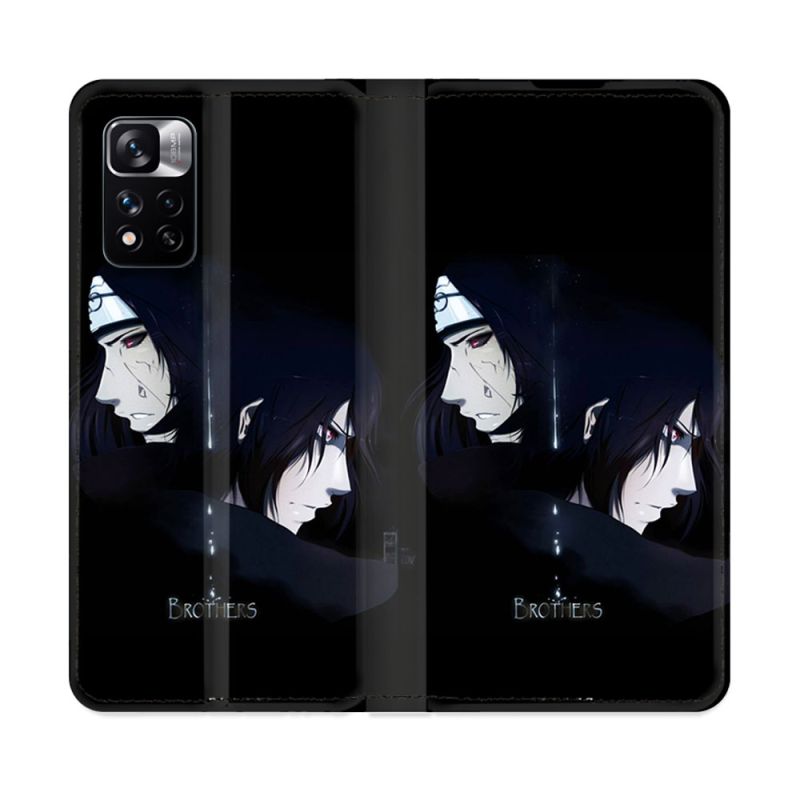 Housse cuir portefeuille Pour Xiaomi Redmi Note 11 Pro / 11 Pro 5G Manga Naruto Sasuke Itachi
